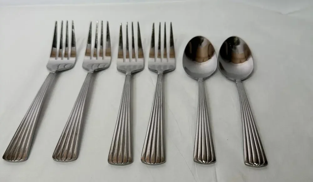Reed & Barton TRINITY HALL 18/10 Stainless Flatware Set of 6, 4 Forks 2 Spoons